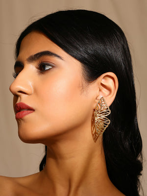 Priyaasi Gracy Butterfly Wings Gold Plated Beautiful Pattern Earrings
