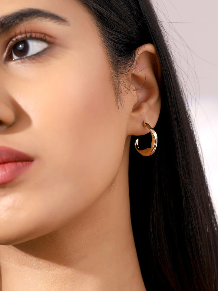Priyaasi Mini Gold Plated Hoops Earrings