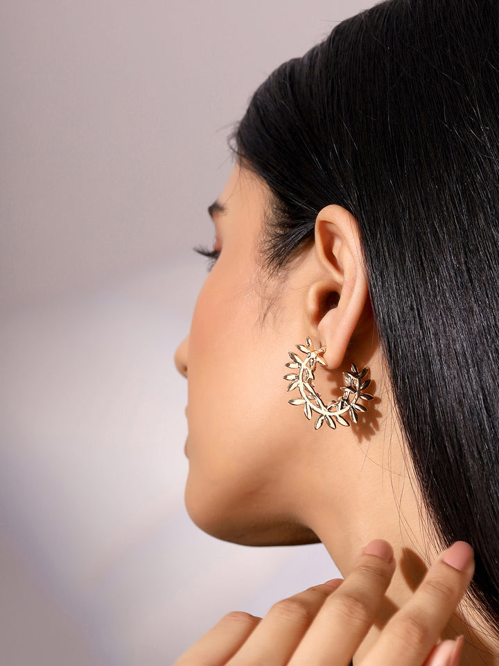 Priyaasi Mini Flower Stylish Hoop Earrings