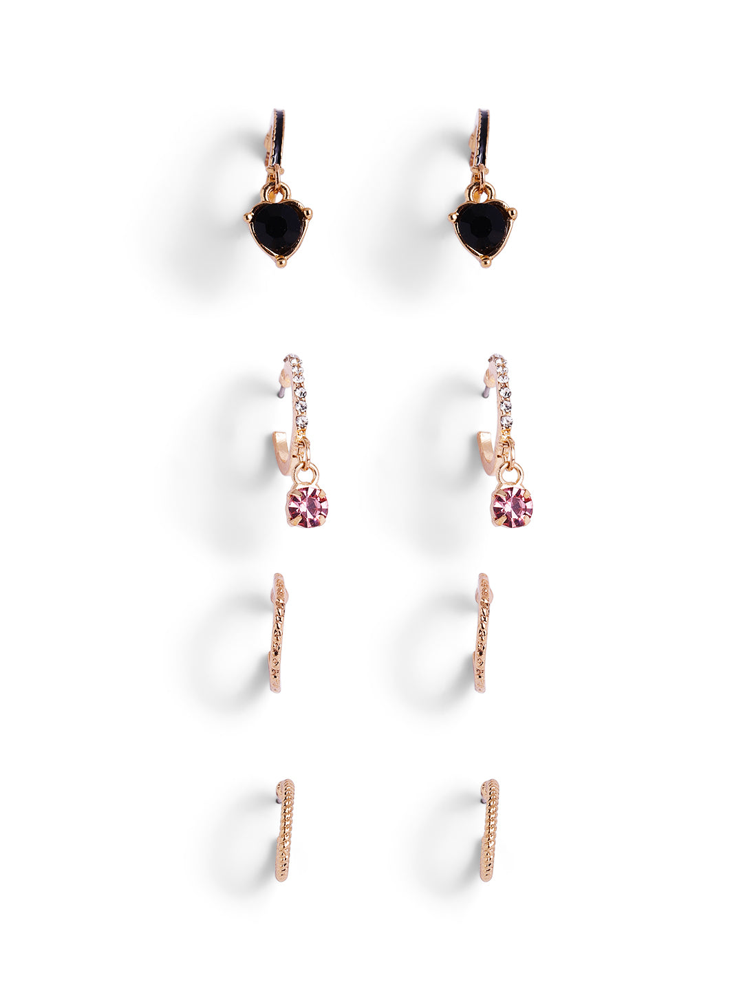 12 Pair of stud and Hoops combo Gold Plated Earrings