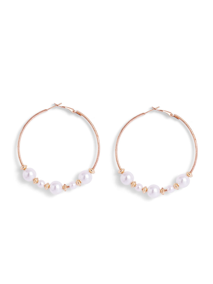 Pearl Elegance 6 pair of studs and hoops gold plated Earrings