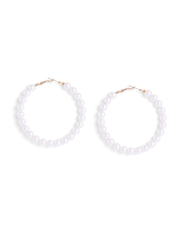 Pearl Elegance 6 pair of studs and hoops gold plated Earrings