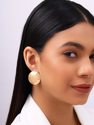 Priyaasi Gold Plated Contemporary Stud Earrings