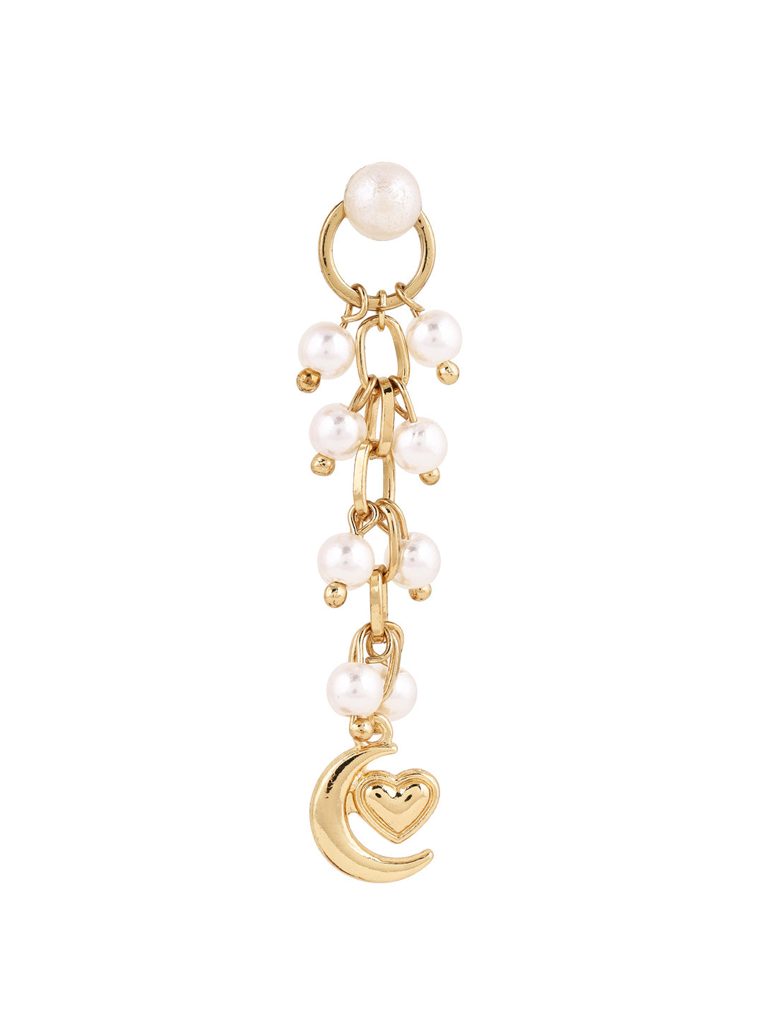 Priyaasi Gold Plated White Pearl Drop Earrings