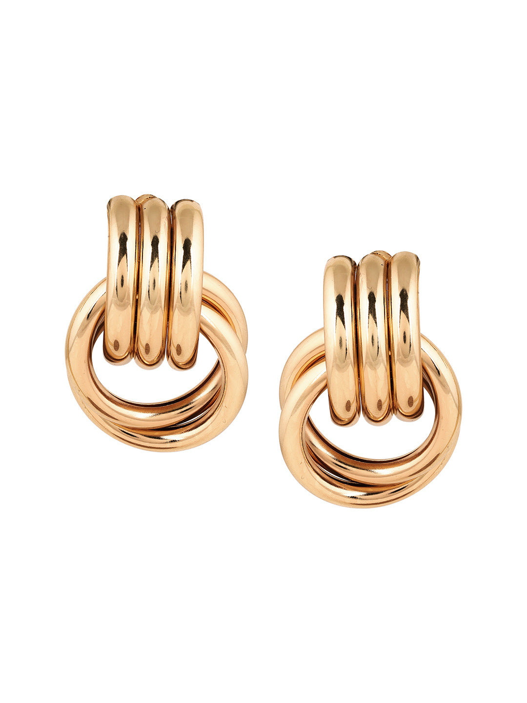 Priyaasi Gold Plated Contemporary Drop Earrings