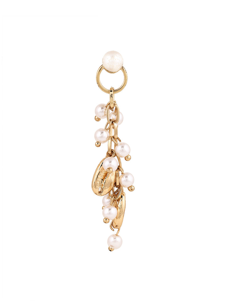 Priyaasi Gold Plated White Pearl Drop Earrings