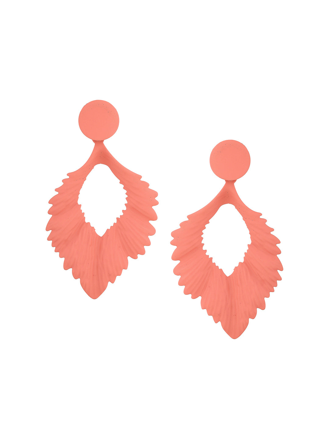 Priyaasi Pink Leaf Shaped Drop Earrings