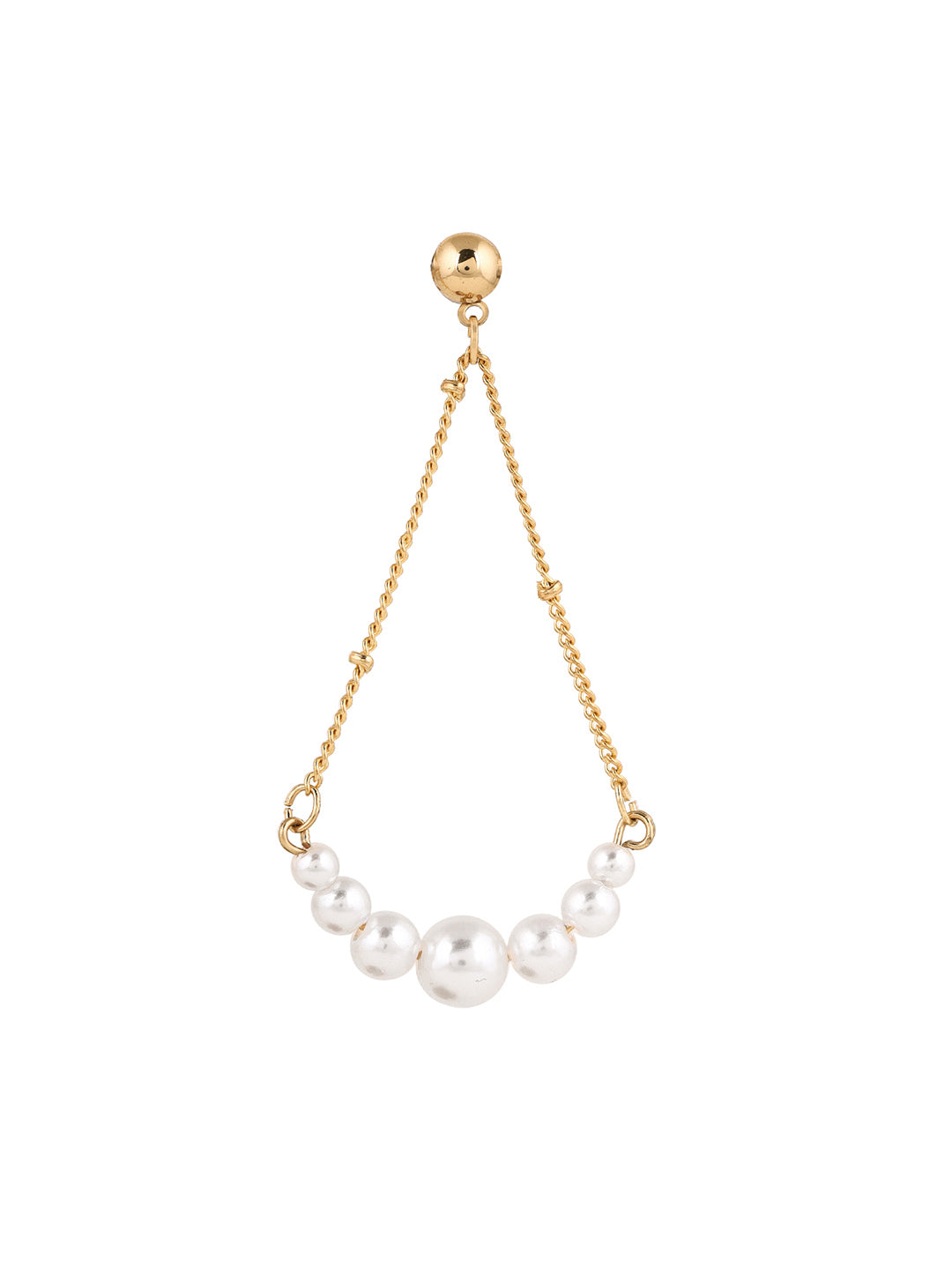 Priyaasi Gold Plated White Pearl Drop Earrings