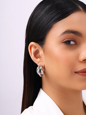 Priyaasi Silver Plated Hoop Earrings