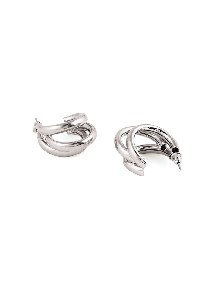 Priyaasi Silver Plated Hoop Earrings