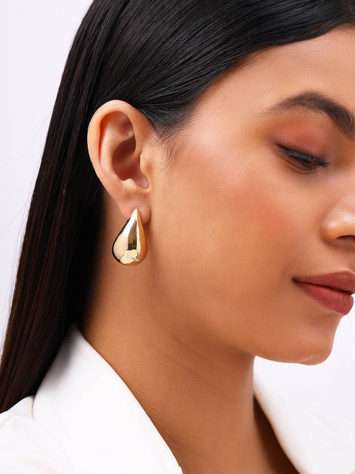 Priyaasi Gold Plated Contemporary Stud Earrings