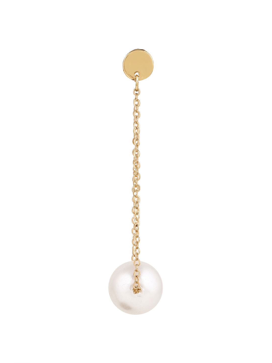 Priyaasi Gold Plated White Pearl Drop Earrings