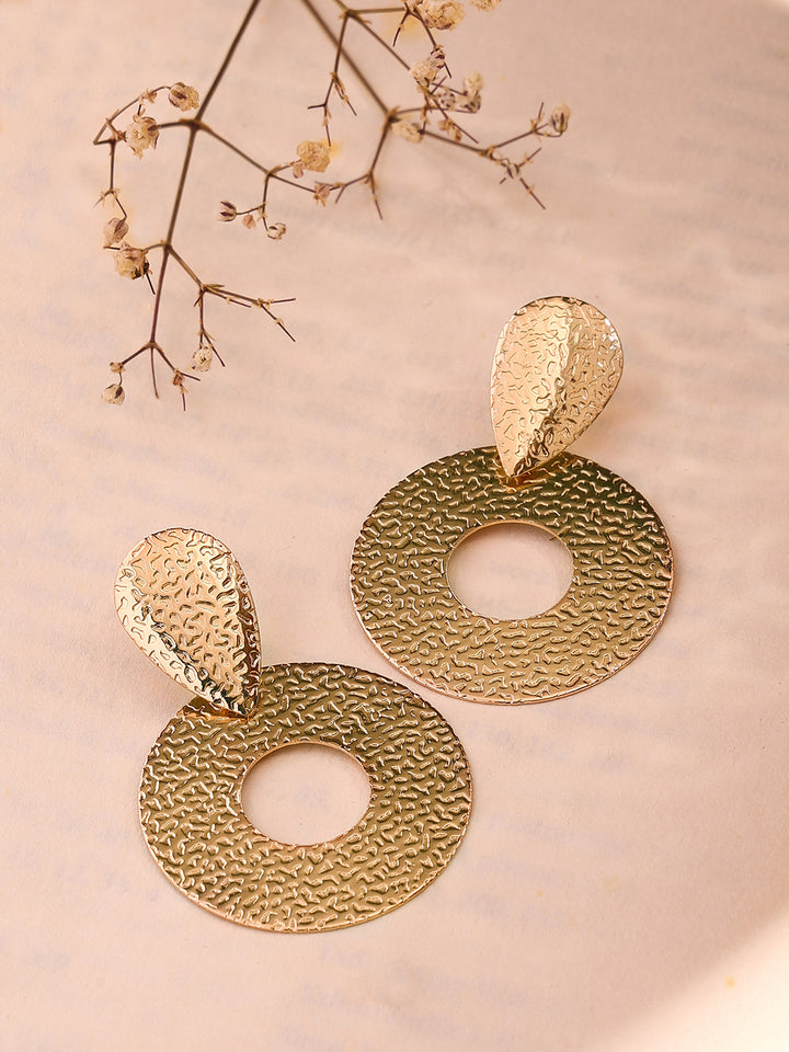 Priyaasi Gold Plated Contemporary Drop Earrings