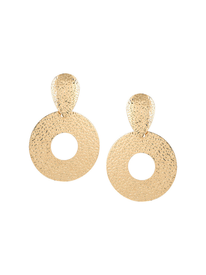 Priyaasi Gold Plated Contemporary Drop Earrings