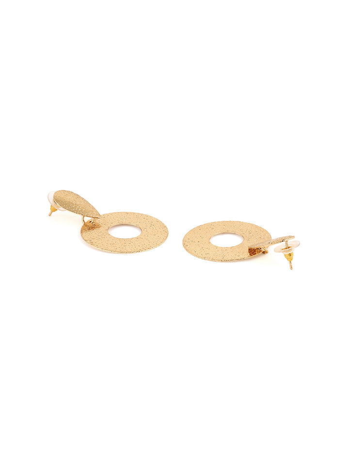 Priyaasi Gold Plated Contemporary Drop Earrings