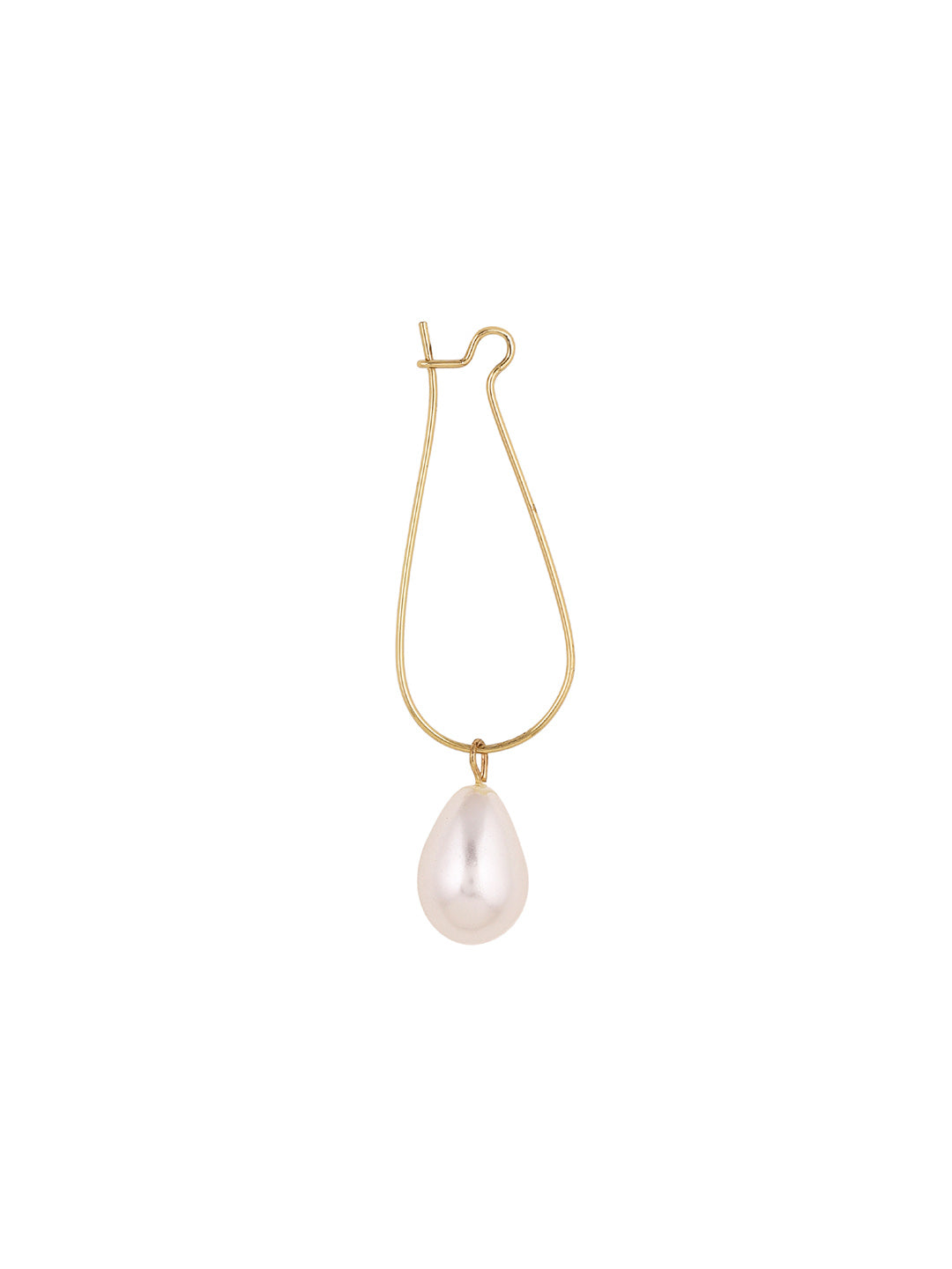 Priyaasi Gold Plated White Pearl Drop Earrings