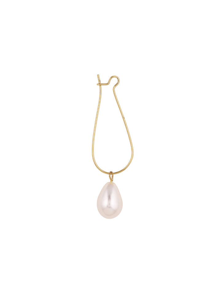 Priyaasi Gold Plated White Pearl Drop Earrings