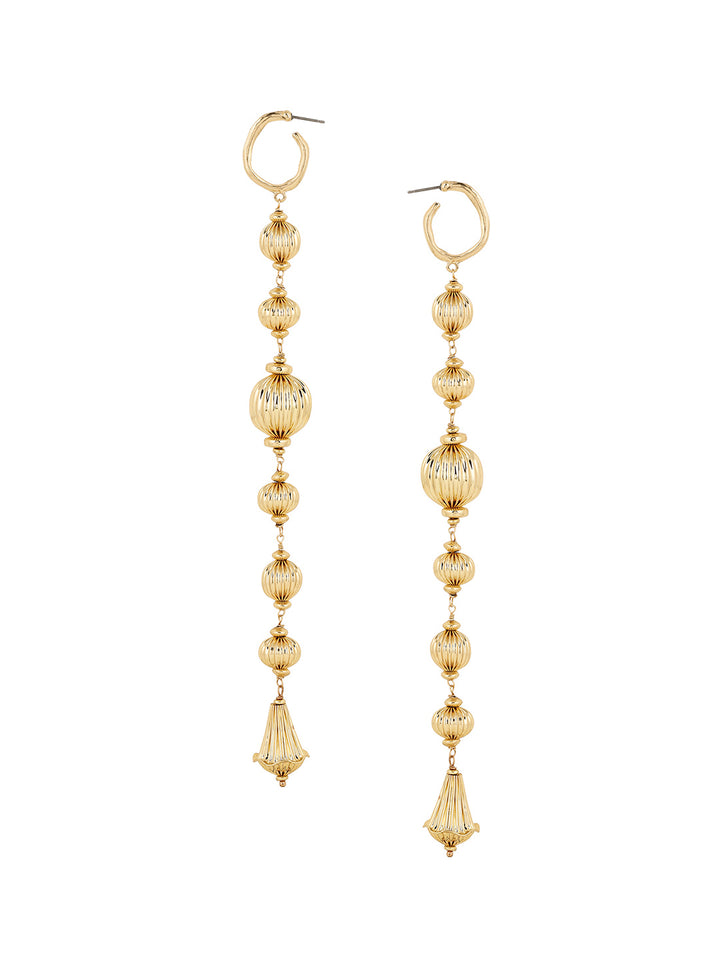 Priyaasi Gold Balls Shoulder Duster Gold Plated Earrings