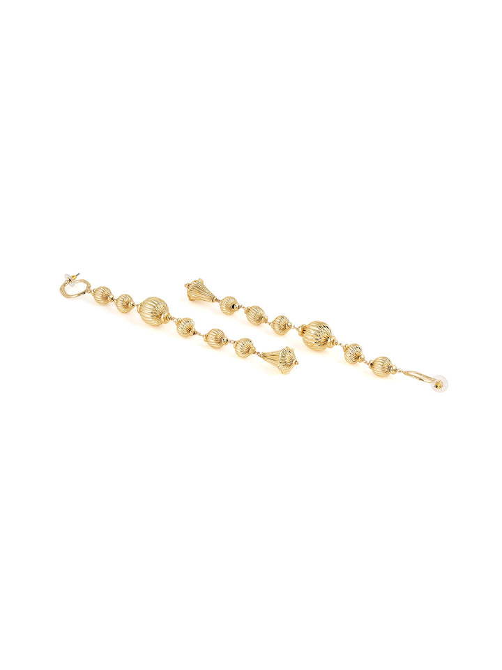 Priyaasi Gold Balls Shoulder Duster Gold Plated Earrings