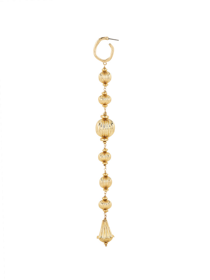 Priyaasi Gold Balls Shoulder Duster Gold Plated Earrings