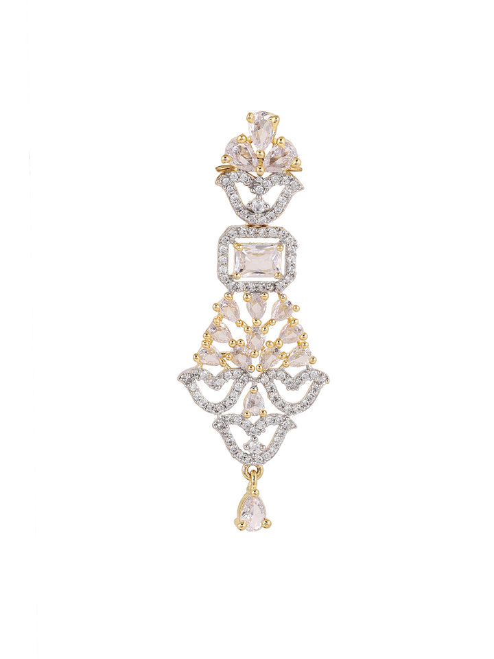 Priyaasi Floral AD Fancy Gold Plating Elegant Drop Earrings