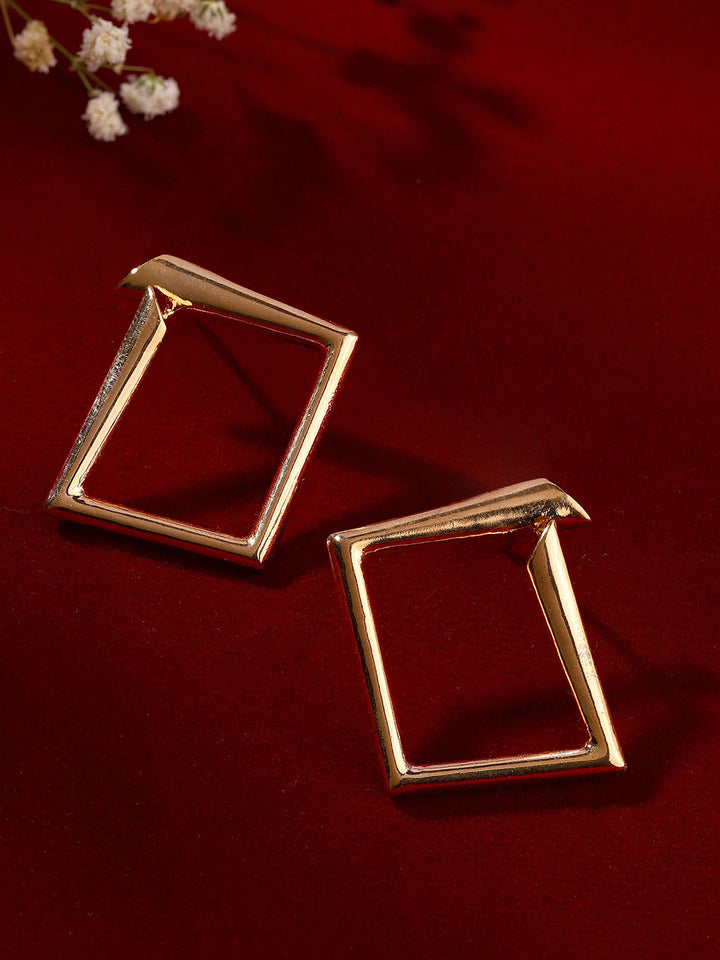 Priyaasi Gold Plating Statement Geometrical Design Stud earrings