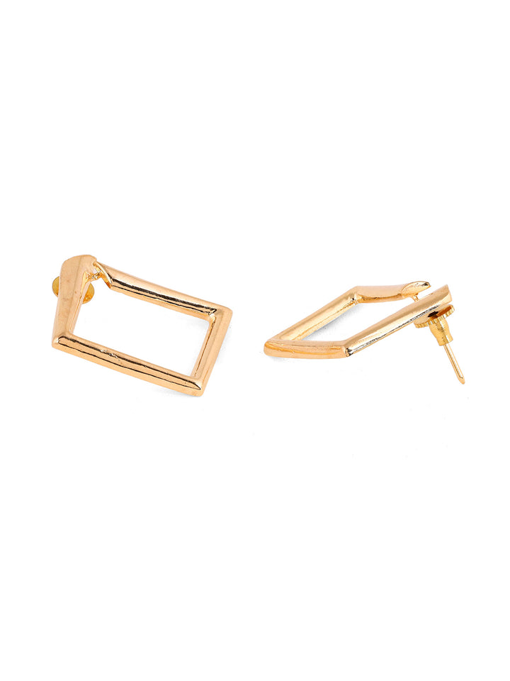 Priyaasi Gold Plating Statement Geometrical Design Stud earrings