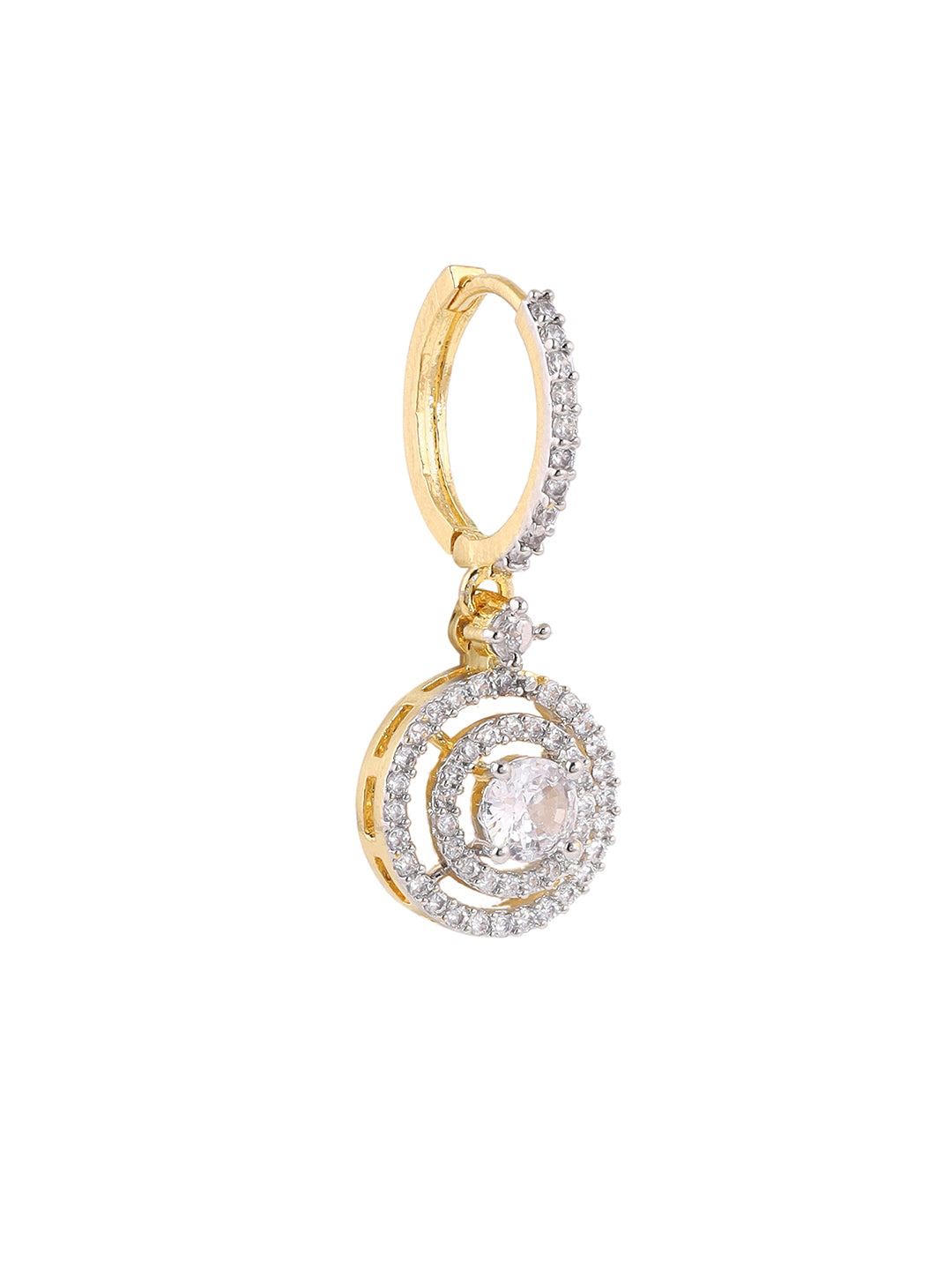 Priyaasi AD Geometrical Design Gold Plating Drop Fancy Earrings