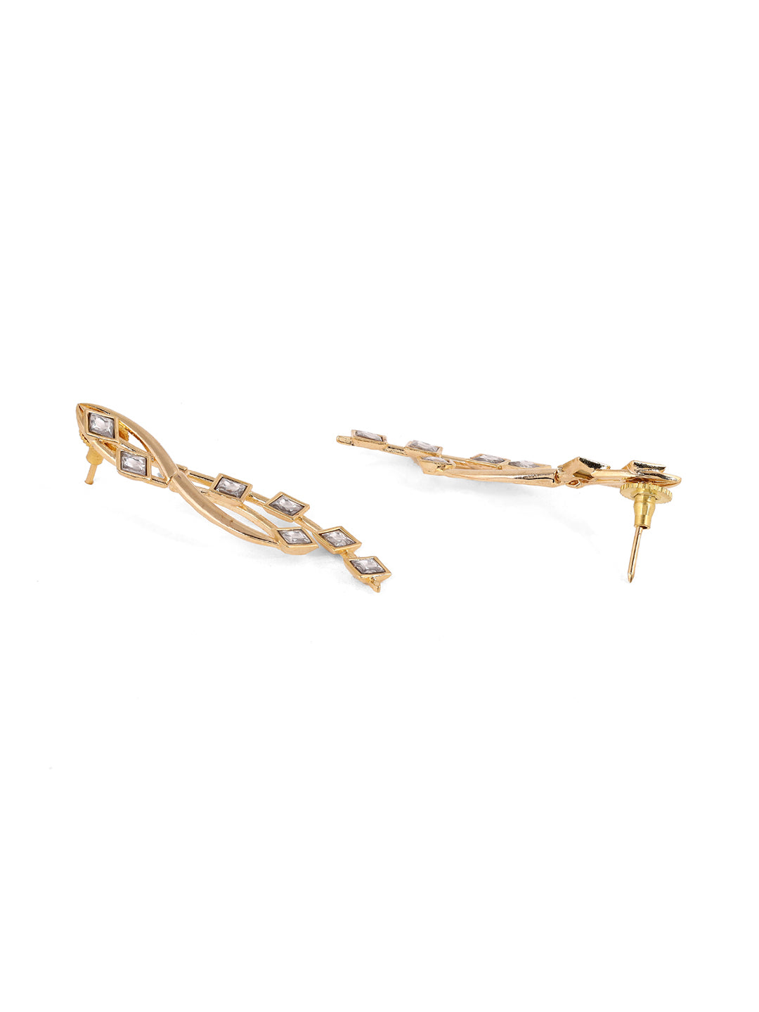 Priyaasi Elegance AD Gold Plating Statement Drop Earrings