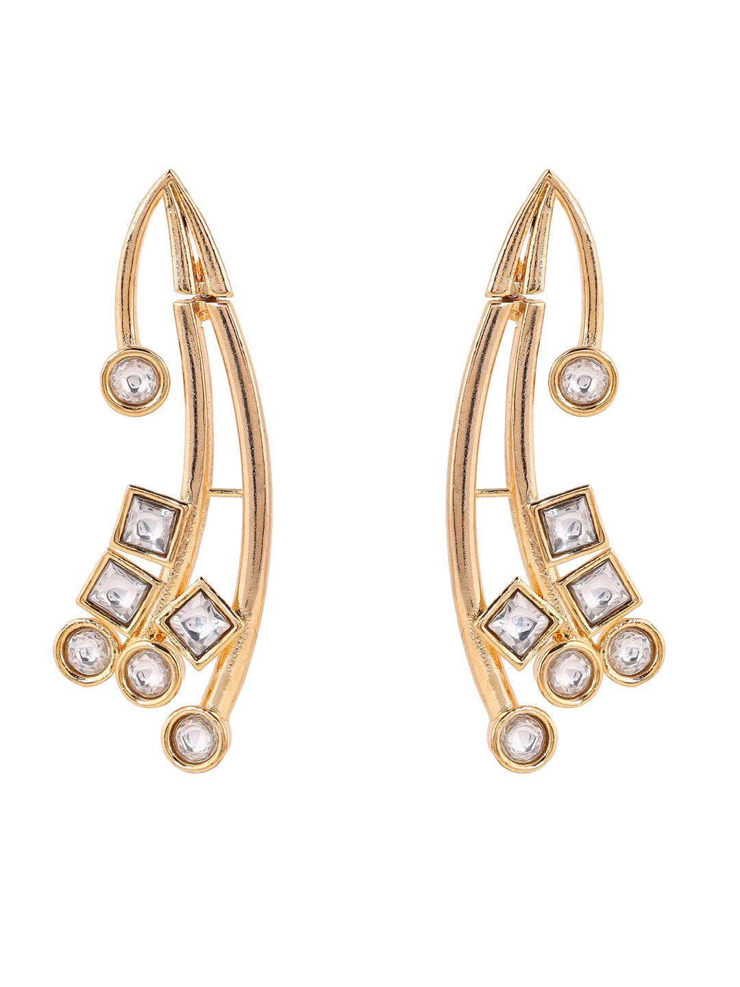 Priyaasi Statement AD Gold Plating Fancy Gold Plating Elegant Earrings