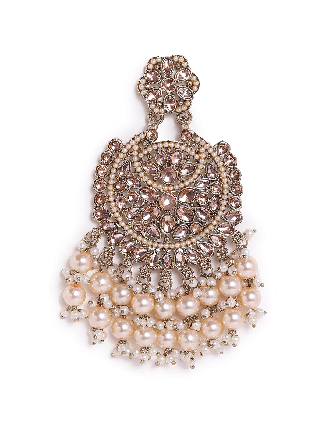 Priyaasi Gold Plated Fresh Water Pearls Jhumka Elegance Statement Earrings