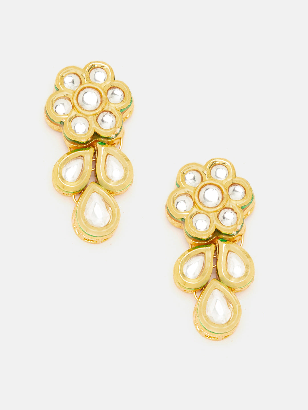 Priyaasi Simple Mini Floral Design Gold Plated Stud Earrings