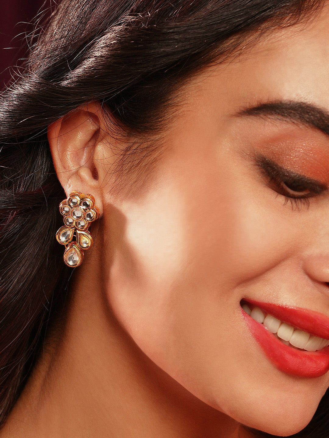 Priyaasi Simple Mini Floral Design Gold Plated Stud Earrings