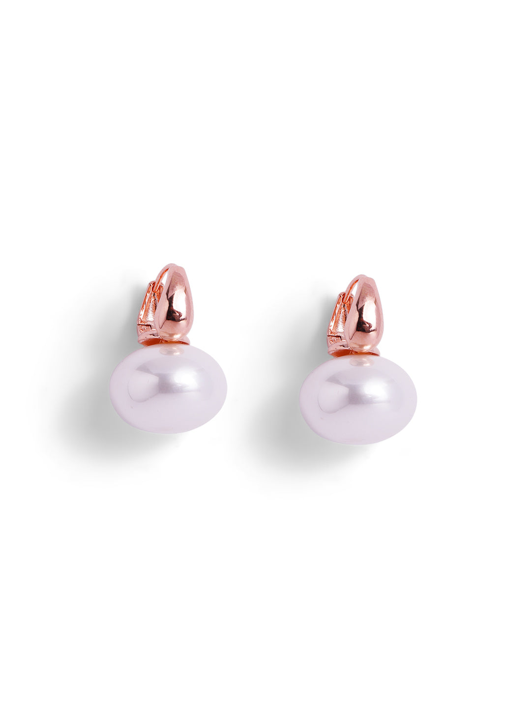 Elegant pearl Gold Plated Statement Mini Drop Earrings