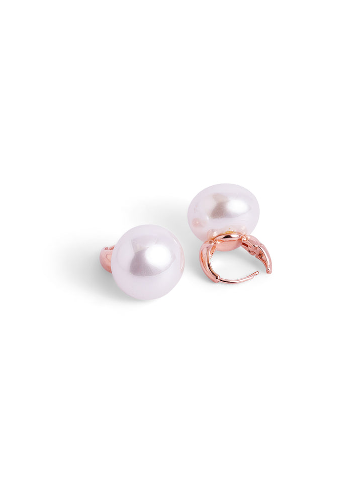 Elegant pearl Gold Plated Statement Mini Drop Earrings