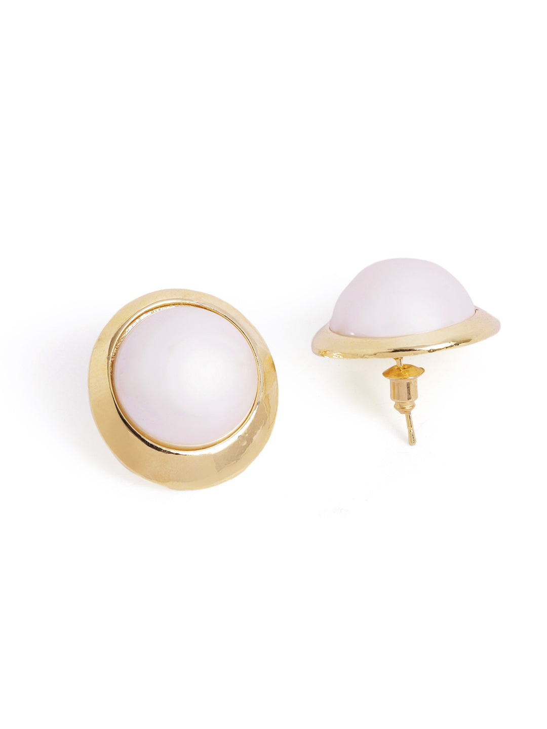 Pearl Gold Plated Stud Elegance Contemporary Earrings