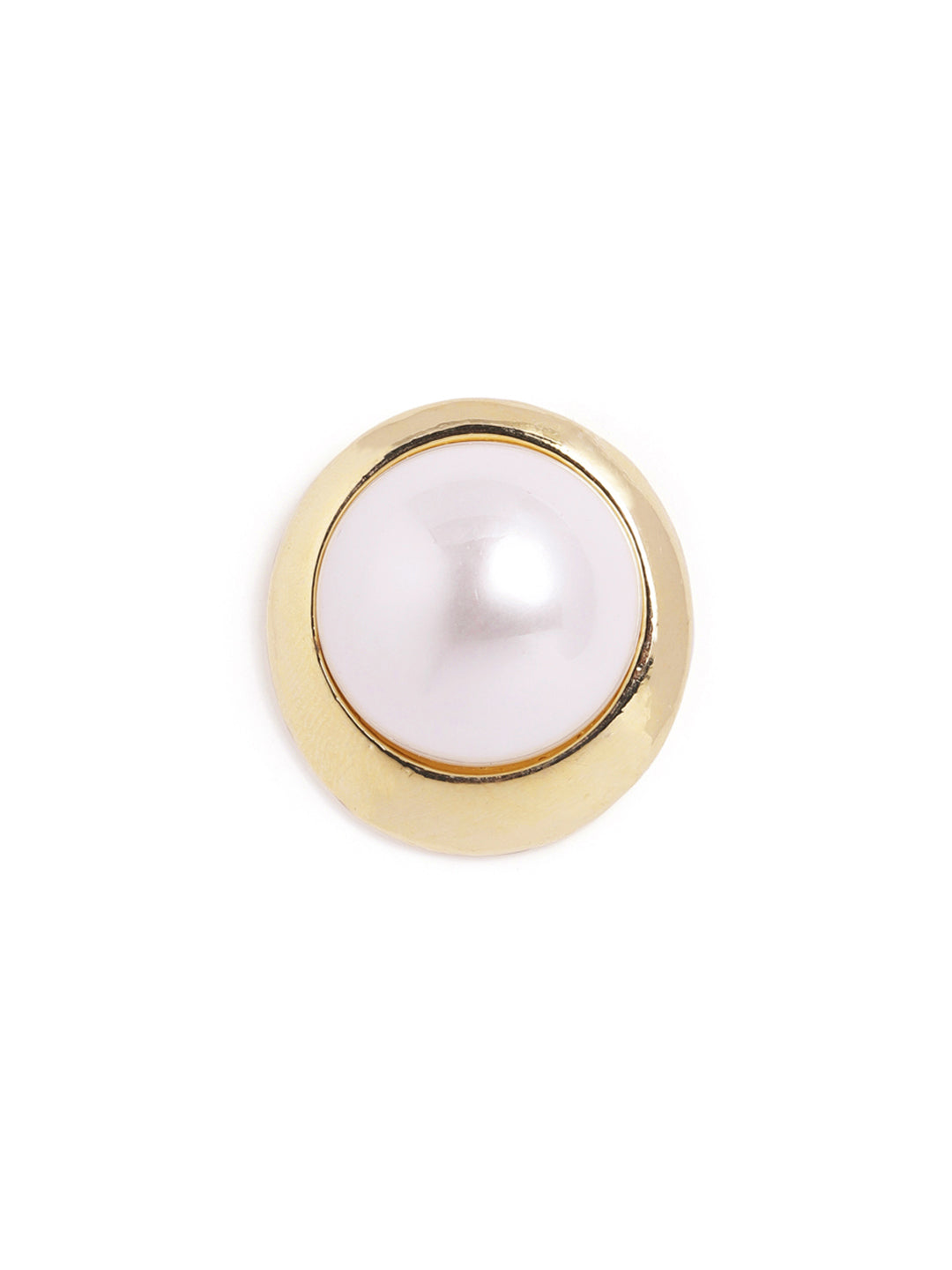 Pearl Gold Plated Stud Elegance Contemporary Earrings