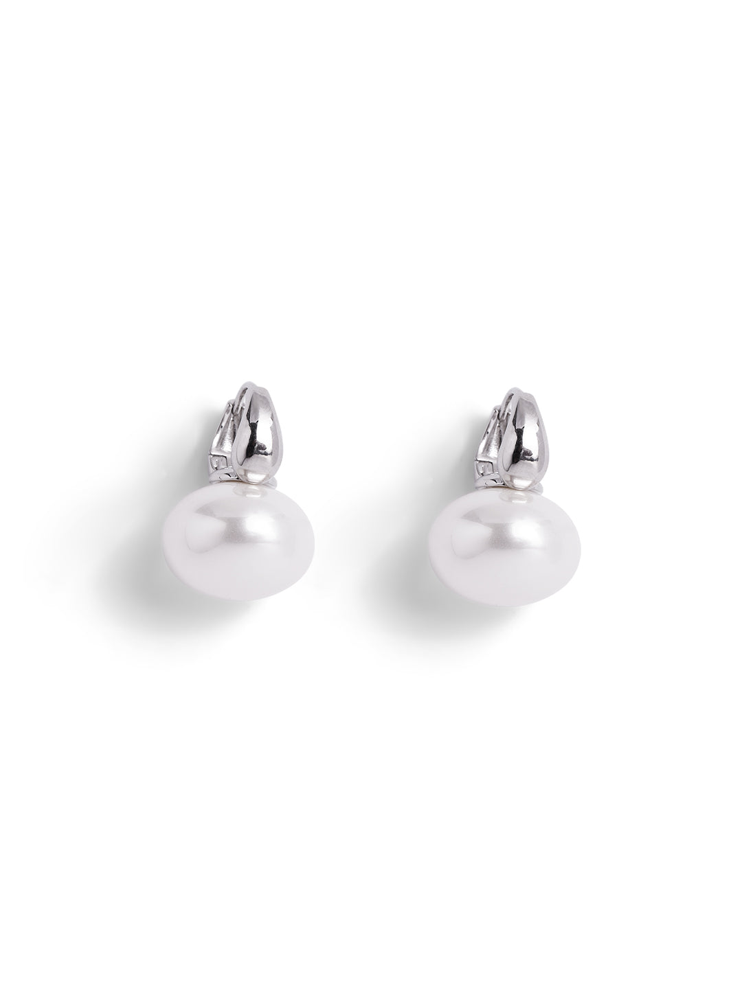 Pearl Silver Plated Mini Drop Fancy Statement Earrings