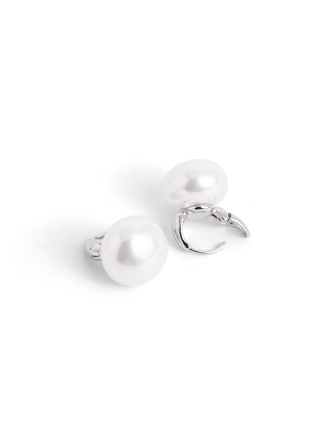 Pearl Silver Plated Mini Drop Fancy Statement Earrings