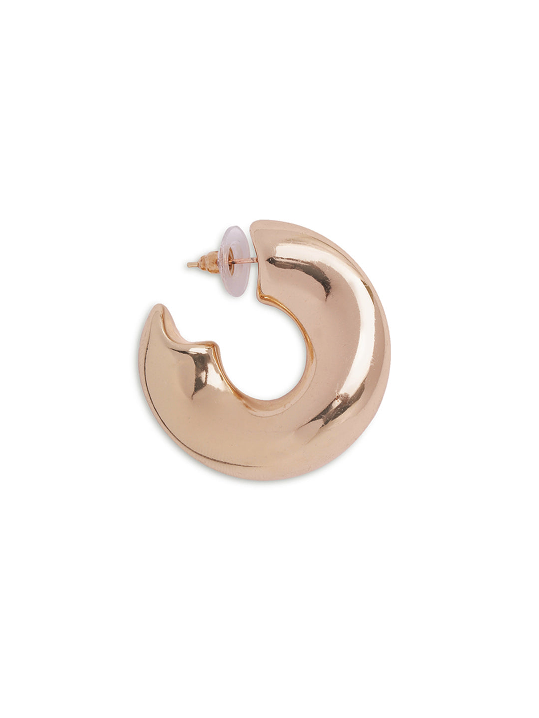 Gold Plated Plain Hoops Statement Earrings