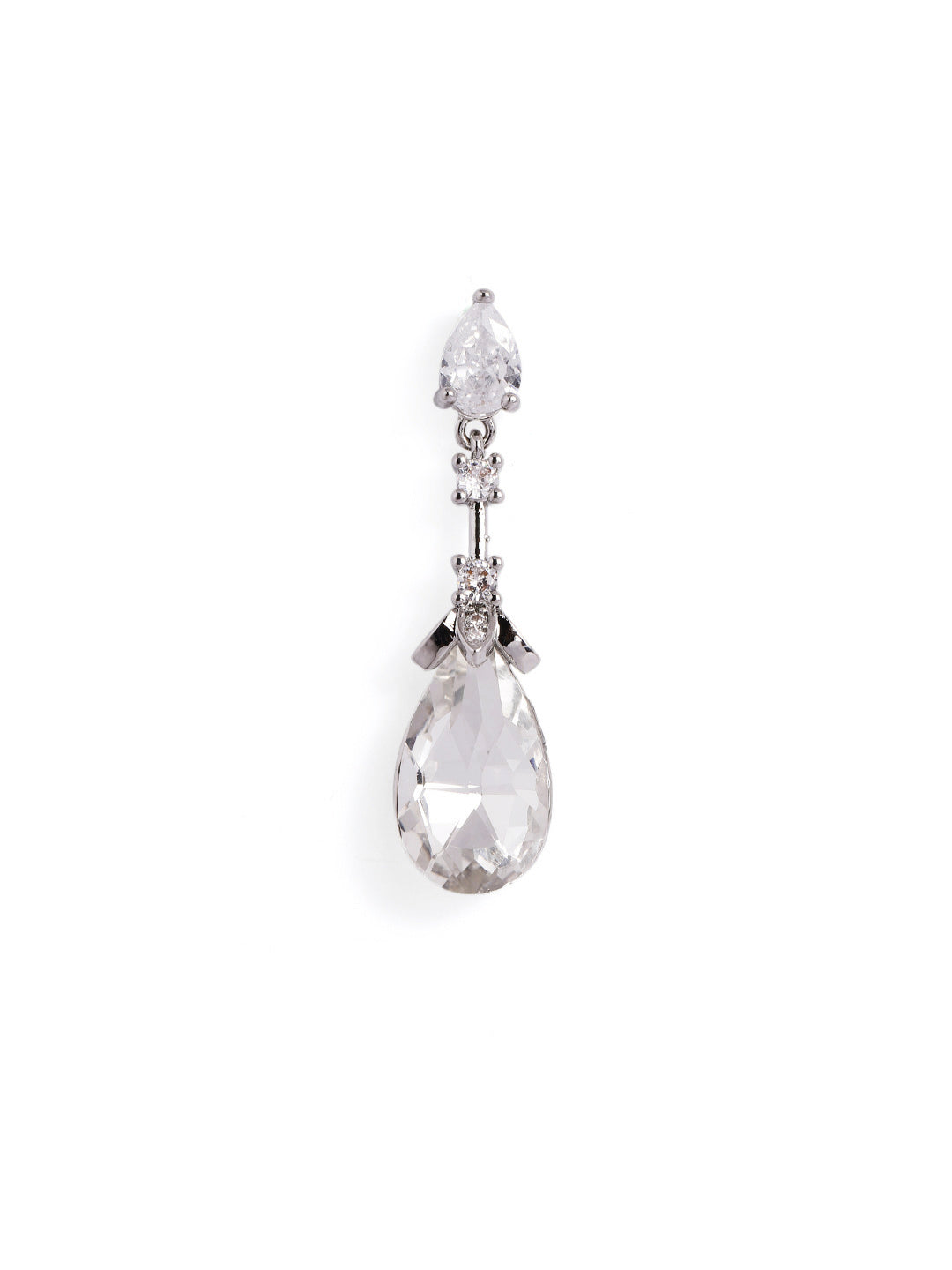 Rhinestone Fashionable Drop Silver Plated Earrings