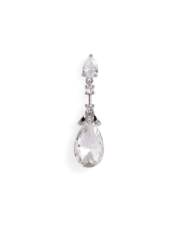 Rhinestone Fashionable Drop Silver Plated Earrings