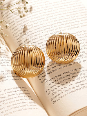 Statement Gold Plated Balls Stud Pattern earrings