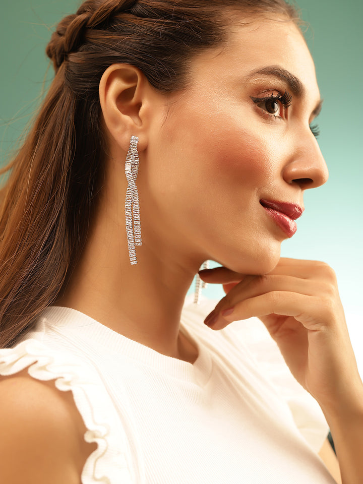 Rhinestone Fancy Elegance Danglers Statement Earrings