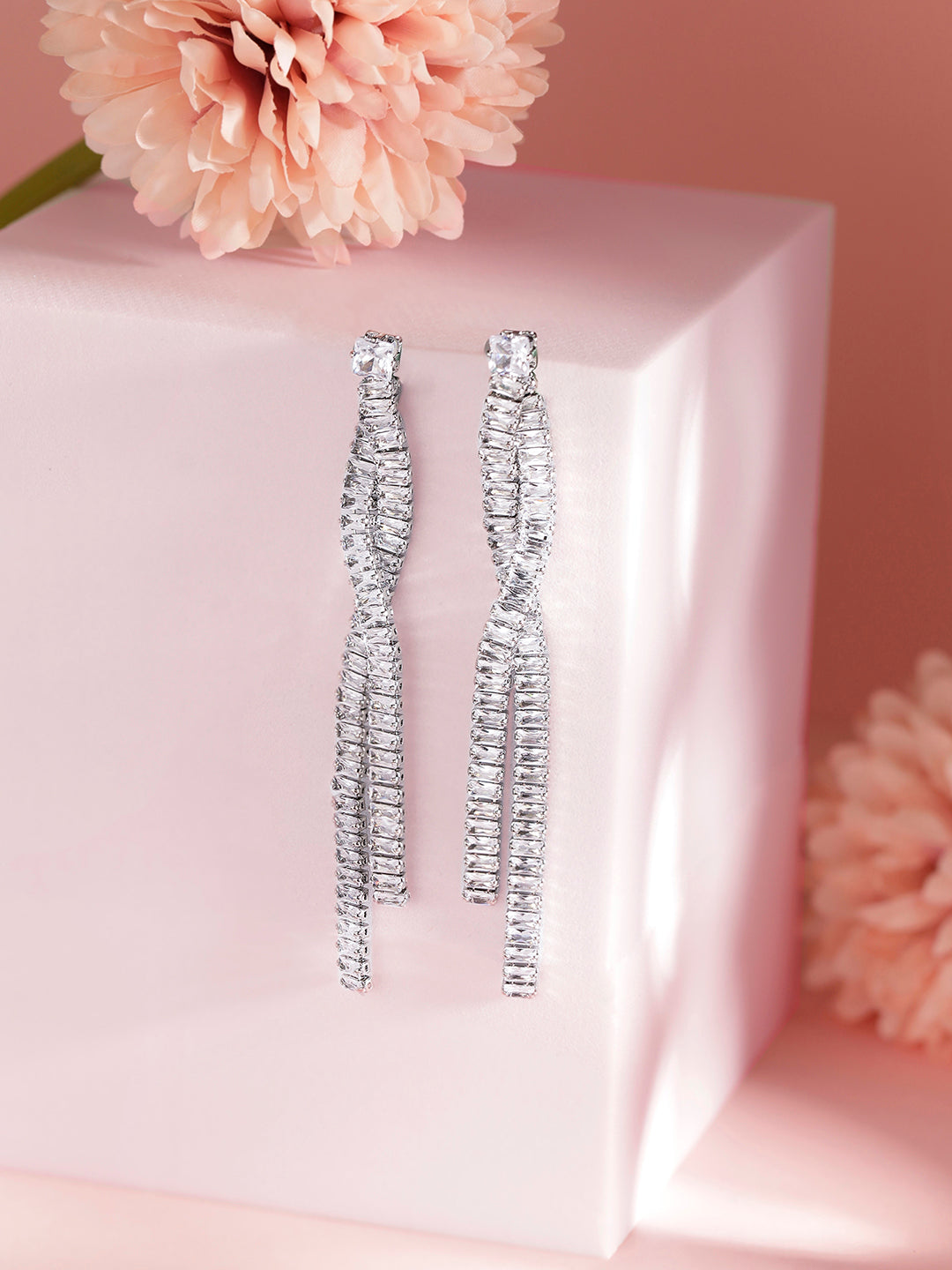 Rhinestone Fancy Elegance Danglers Statement Earrings