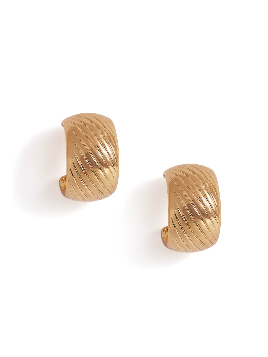 Mini Gold Plated Fancy Hoops Statement Earrings