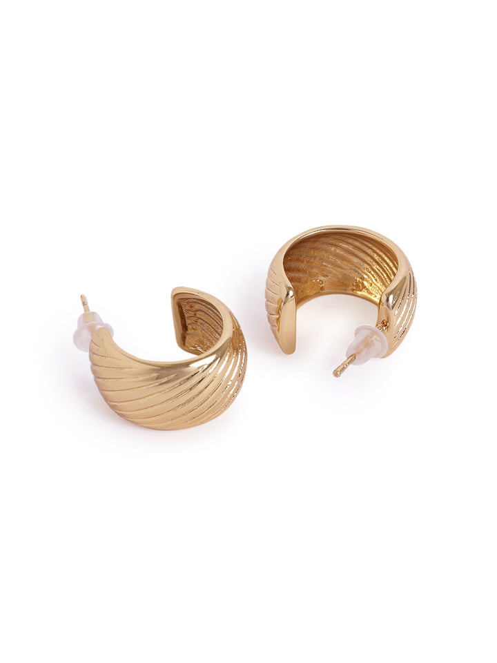 Mini Gold Plated Fancy Hoops Statement Earrings