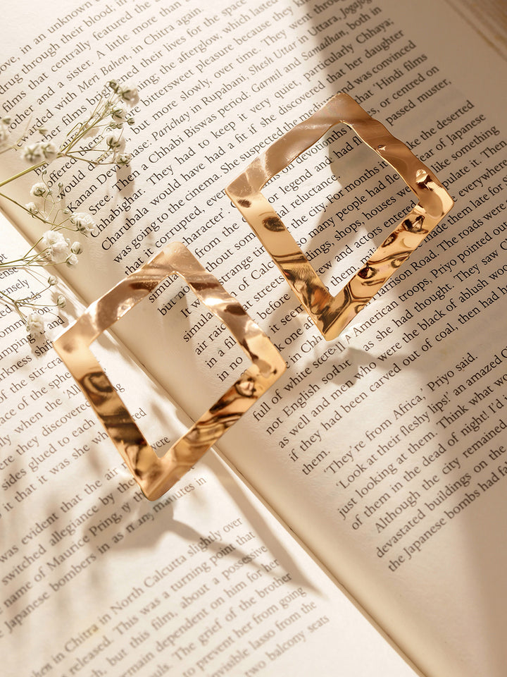 Geometry style Gold Plated Fancy Elegance Stud Earrings