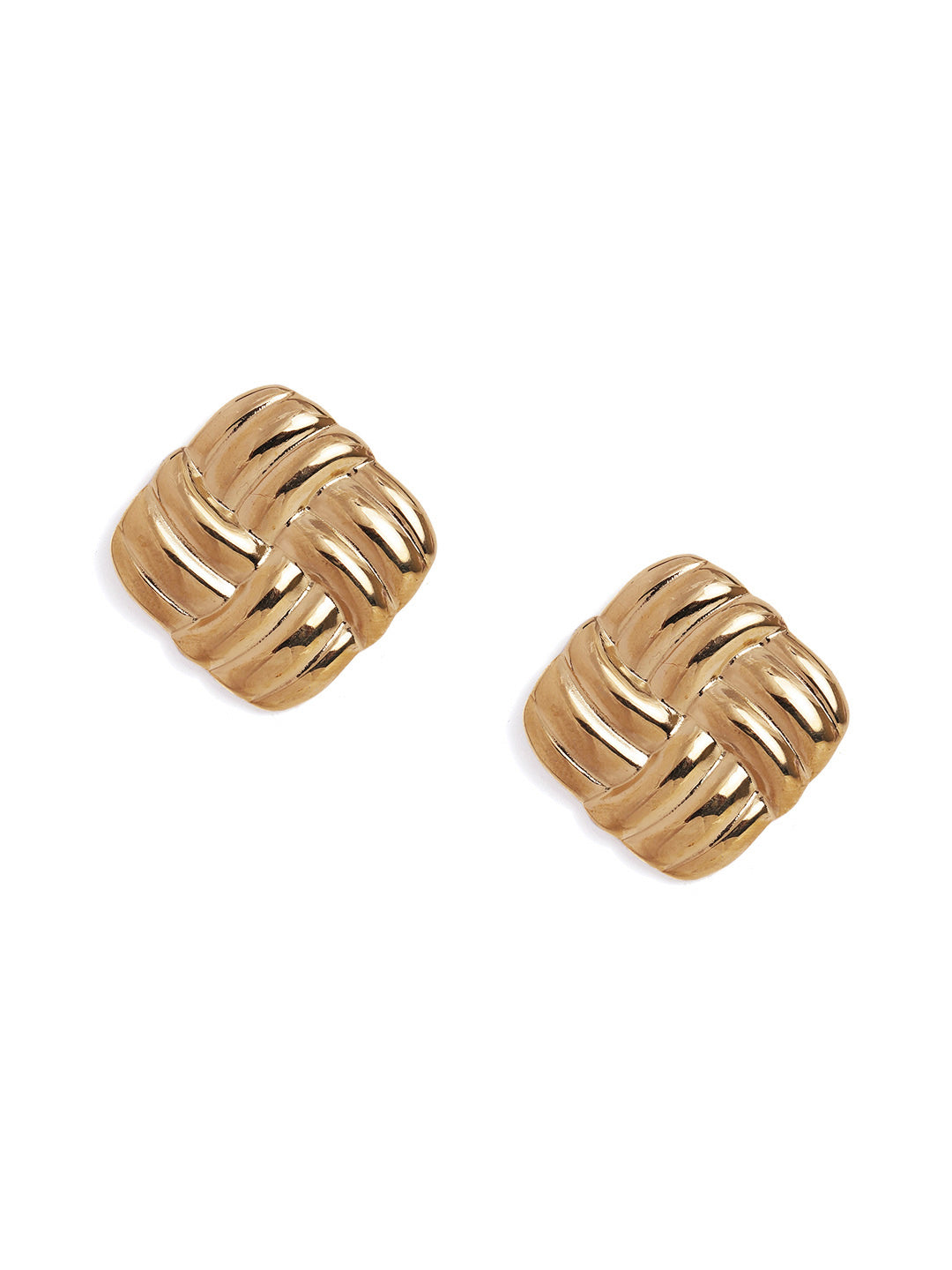 Geometry Style Fancy Elegance Gold plated Stud Earrings