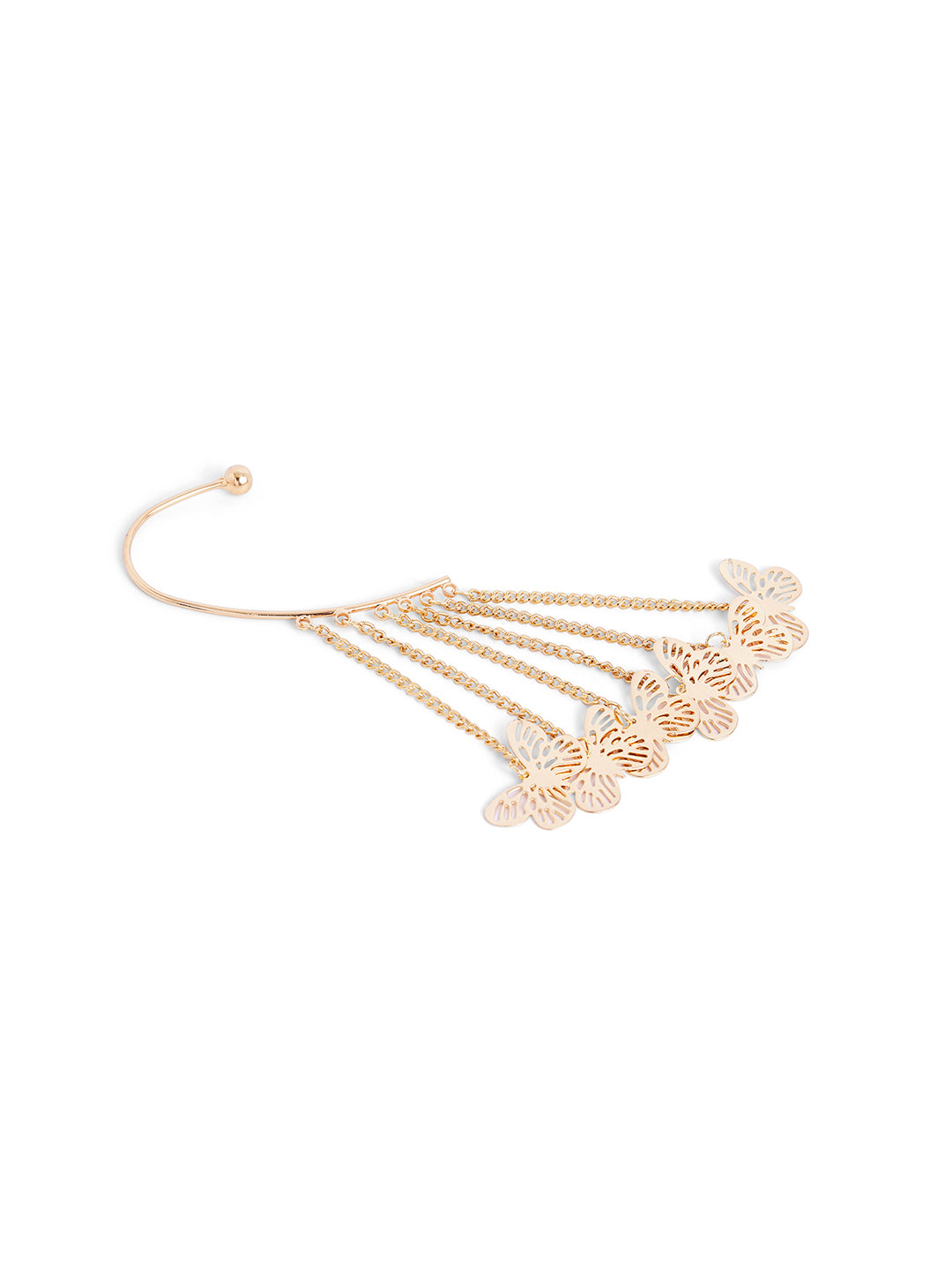 Butterfly Sequenced Gold Plated Elegant Ear Cuff Earrings